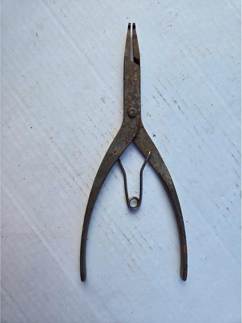 Vintage Long Nose Snap Ring Pliers Spring Loaded Mechanic Hand Too